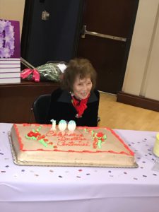 Dorothy smiling with birthday cake